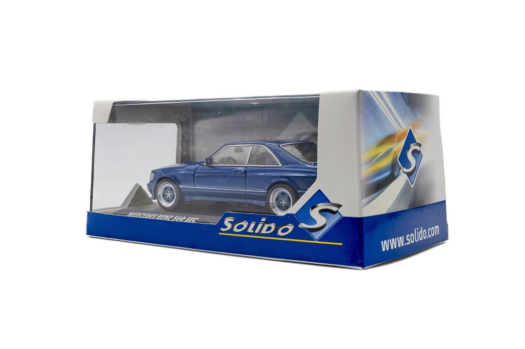 SOLIDO 1/43 Scale Mercedes-Benz 560 SEC AMG Widebody 1990 (Blue) Finished Product S4310907