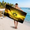 Borussia Dortmund Benutzerhandtuch, Personalisierter Textdruck mit Namen, Fußballlogo Weiches Schnelltrocknendes Handtuch Urlaubsgeschenk