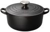 Le Creuset Cast Iron Enamel Cocotte Ronde 22 Matte Gas and Induction Oven Compatible Japanese Pot, Cm, Black, [Official Product]