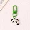 Cute Cartoon Panda Resin Keychain Pendant - Fresh Metal Backpack Ornament Accessories