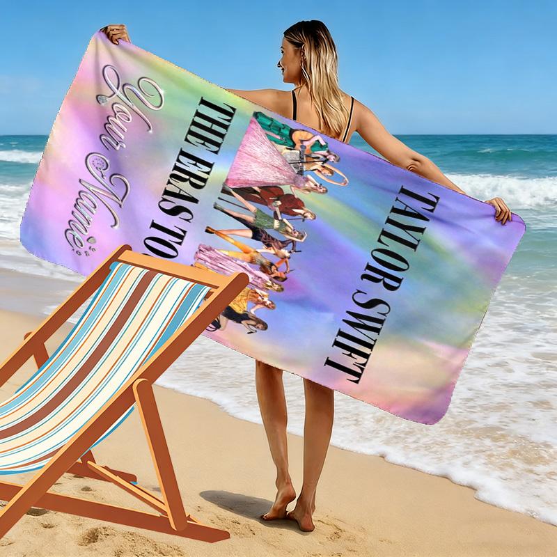 Name Custom Swift Print Beach Towel, Large Soft Quick Dry Towel for Beach Camping Swimming