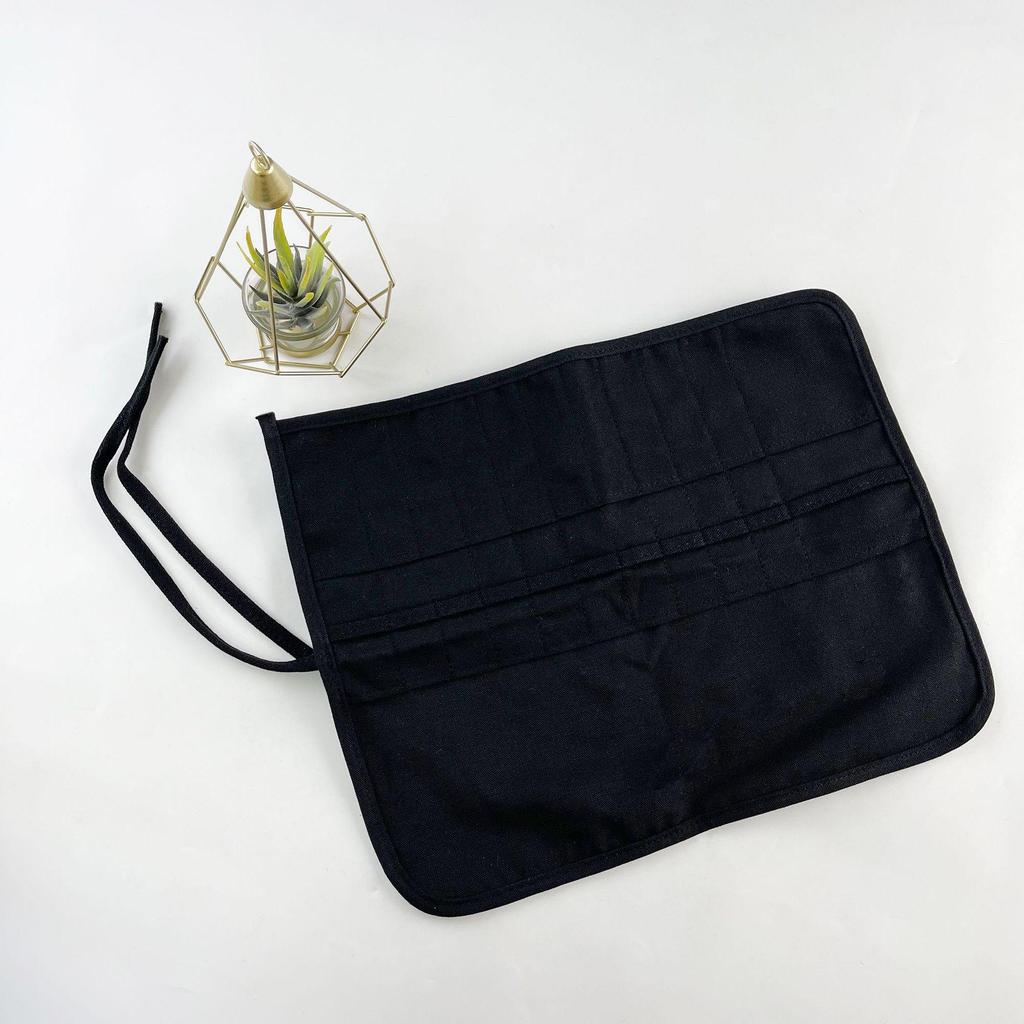 Canvas Watercolor & Calligraphy Brush Roll, 22-Hole Pencil Storage