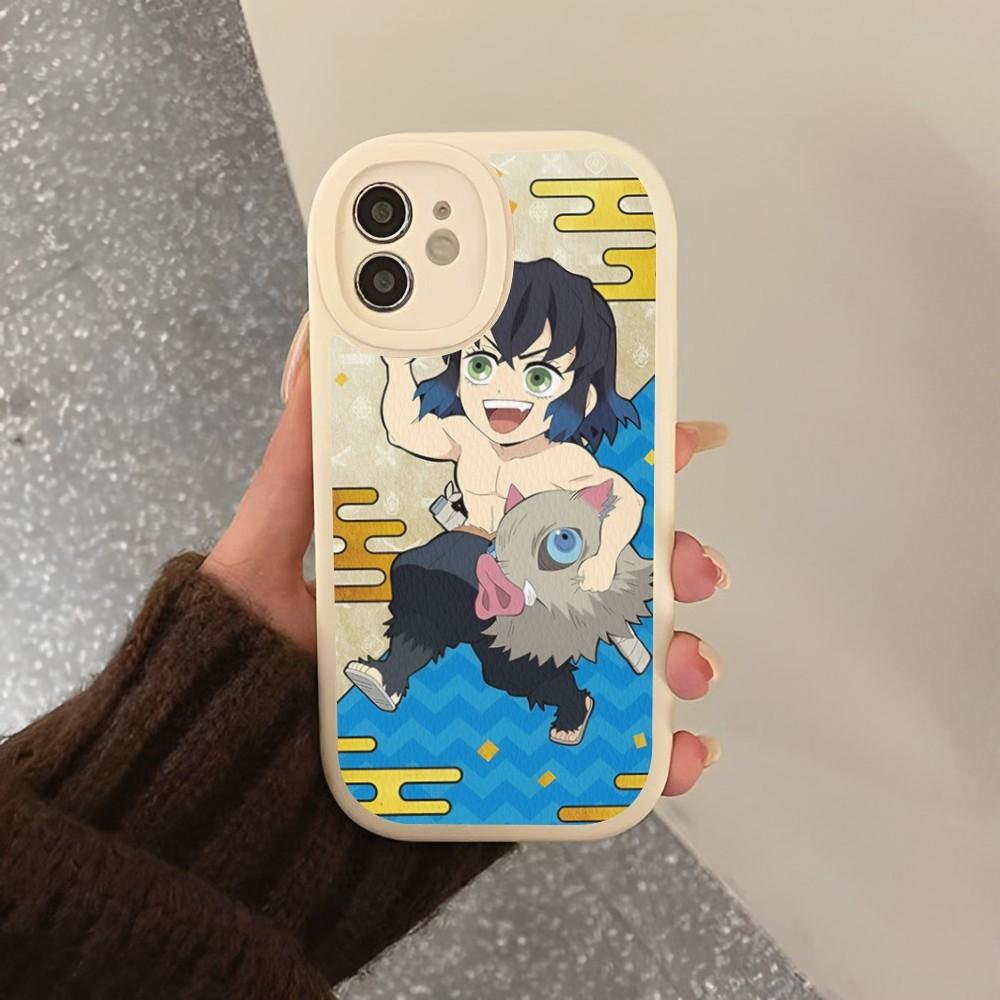 Inosuke Hashibira Anime Telefondeksel Hardt Lær For IPhone 14 13 12 Mini 11 14 Pro Max Xs X Xr 7 8 Plus 6 6s