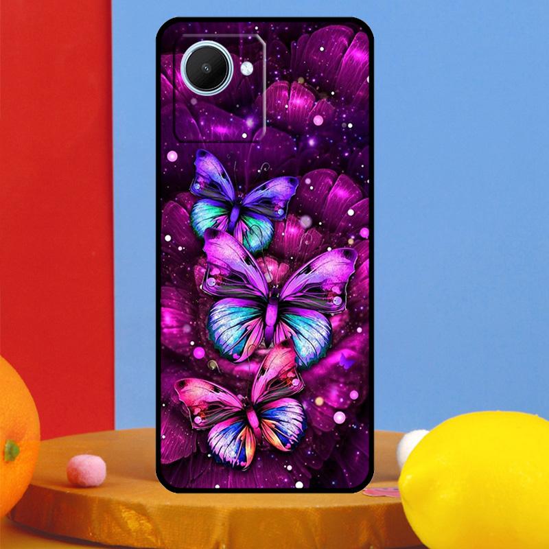 Black Beautiful Butterfly For Realme 15 Pro 10 11 12 13 14 Pro Plus GT6 GT7 C61 C67 C63 C71 C55 C51 C65 C53 C75 Case