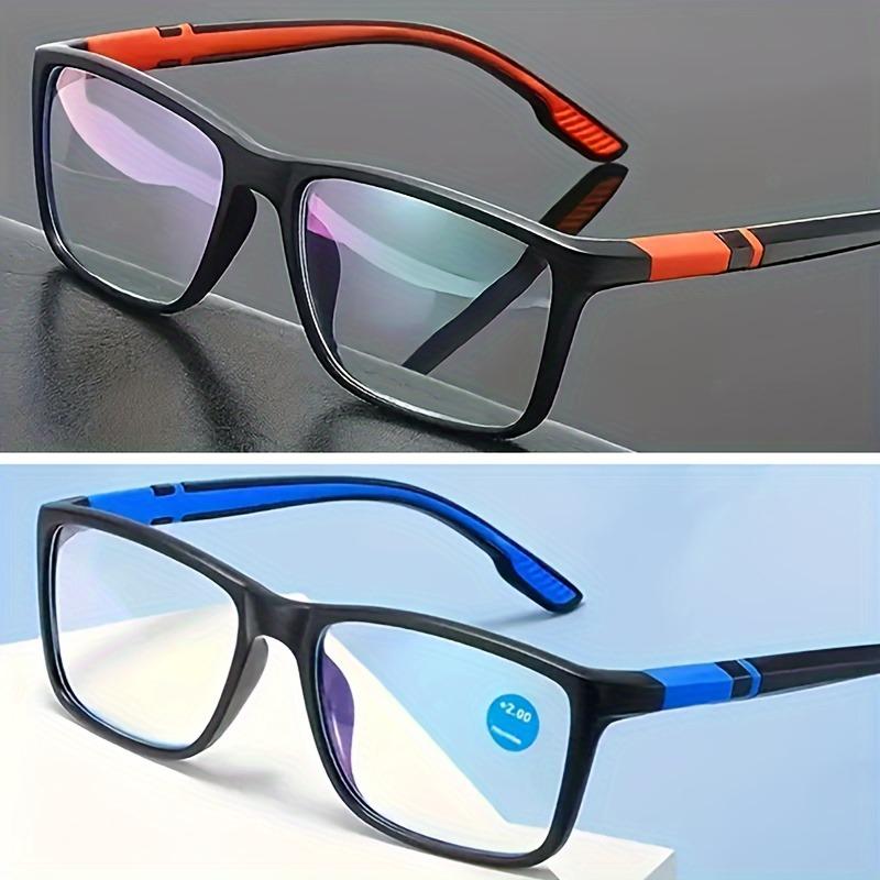 2pcs Sports-Style Blue Light Blocking Reading Glasses for Men Ultra-Lightweight for Seniors Non-Slip