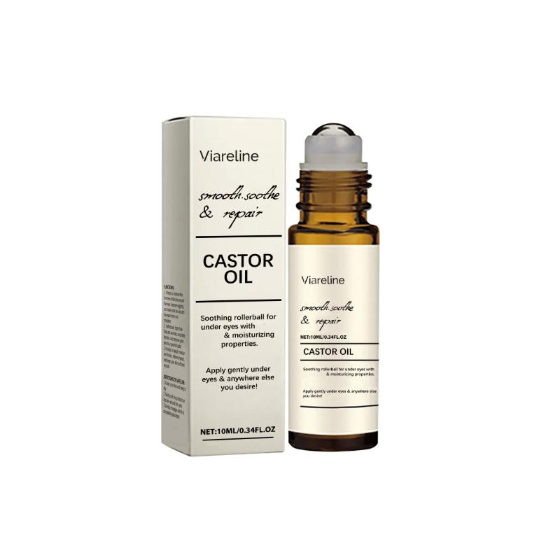 Castor Oil Eye Serum Anti-Wrinkle Remove Dark Circles Eye Bags Anti-Puffiness Lift Firm Ball Massage Moisturize Nourish Eye Care