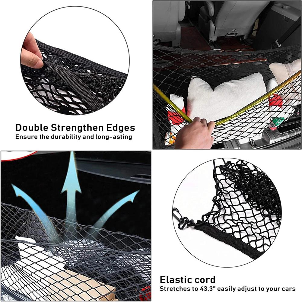 Car Trunk Storage Net Bag Cargo Luggage Storage Net Luggage Fixed Net Elastic Mesh Hanging Storage Net Pocket Stowing Tidying