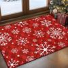 Christmas Area Rug Rugs Soft Washable Rug for Bedroom, Non Slip Snowflake Xmas Throw Rugs Winter Checkered Christmas Carpet for