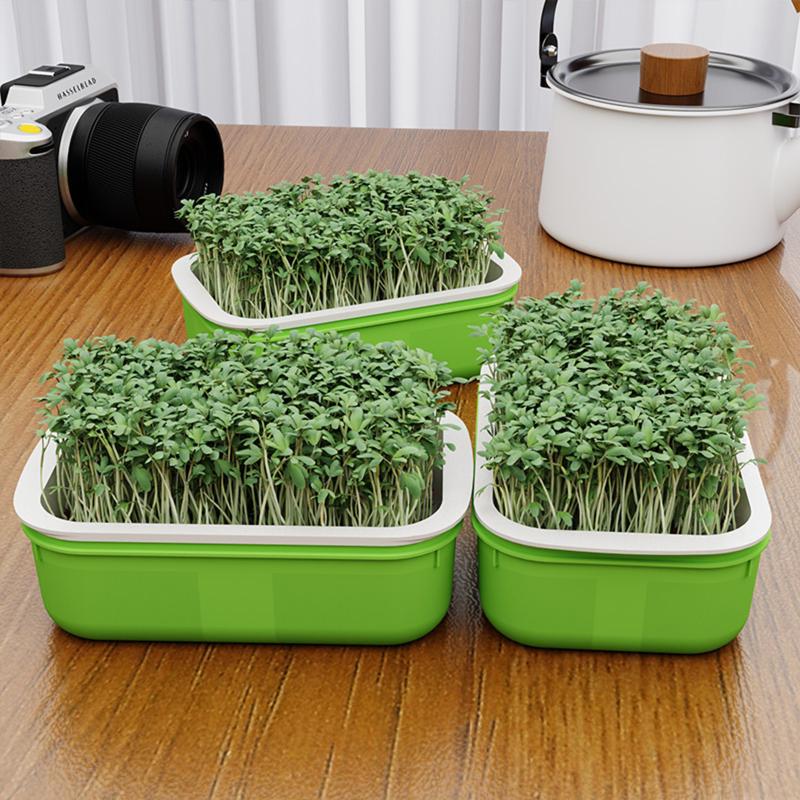 1Pcs Double Layer Germination Tray Plastic High Ventilation Hydroponic Planting Tray Cultivation Pot Grid Design Sprout Tray