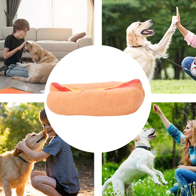 Durable Dog Squeak Chew Toys Donuts Ice Cream Burger Style Floatable On Water Training Outdoor Simulation Pet Chewer Toy