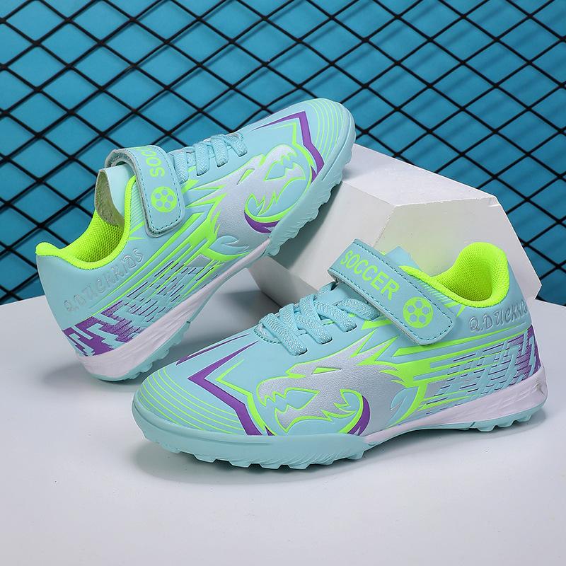 New Velcro Children's Football Shoes Long Nails Broken Nails Primary and Secondary School Students Free Lace-up Competition Training Shoes 2025