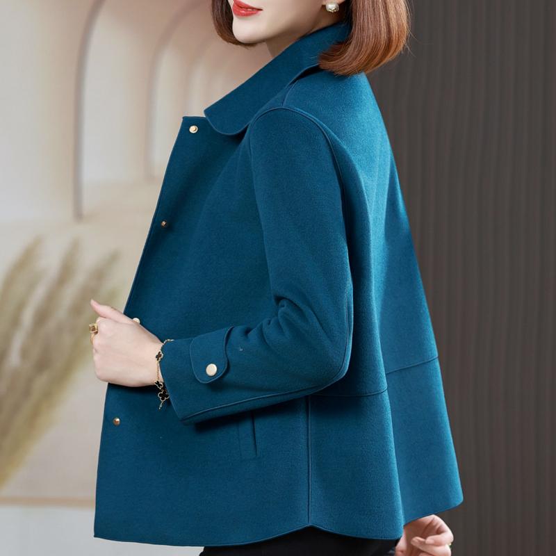 Middle Age Women's Wool & Blends Coats Plus Size Autumn Elegant Loose Outerwears Lady Jackets