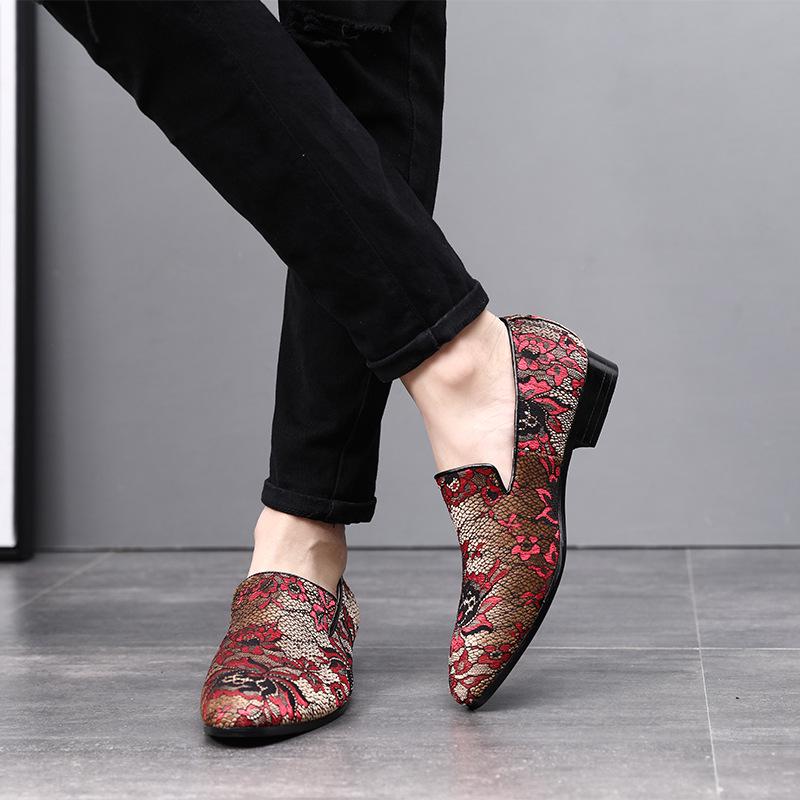 Casual Fashion Flock Men Shoes High Quality Oxfords Business Suit Breathable Work Big Size Flats Formal Dress Shoes Embroidery 2