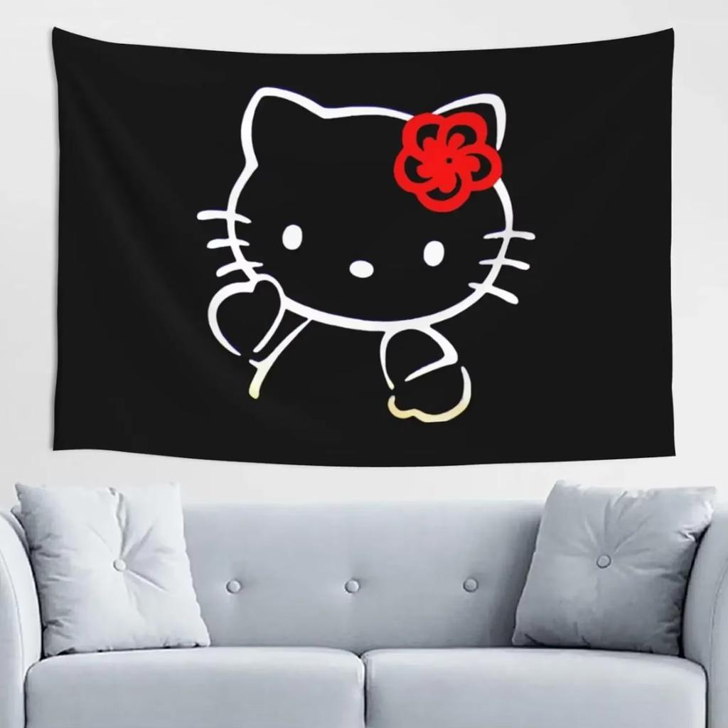 Hello Kitty Kawaii Tapestry Aesthetic Kid Bedroom Birthday Gift Decor