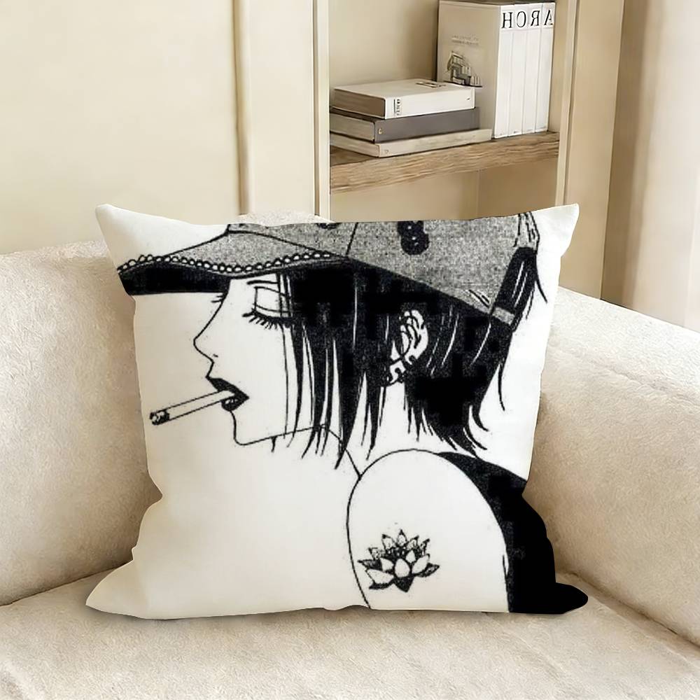 Japanese Classic Anime N-Na N-Na Pillow Case Living Room Sofa Cushion Cover Suitable For Home Bedroom Room Decoration
