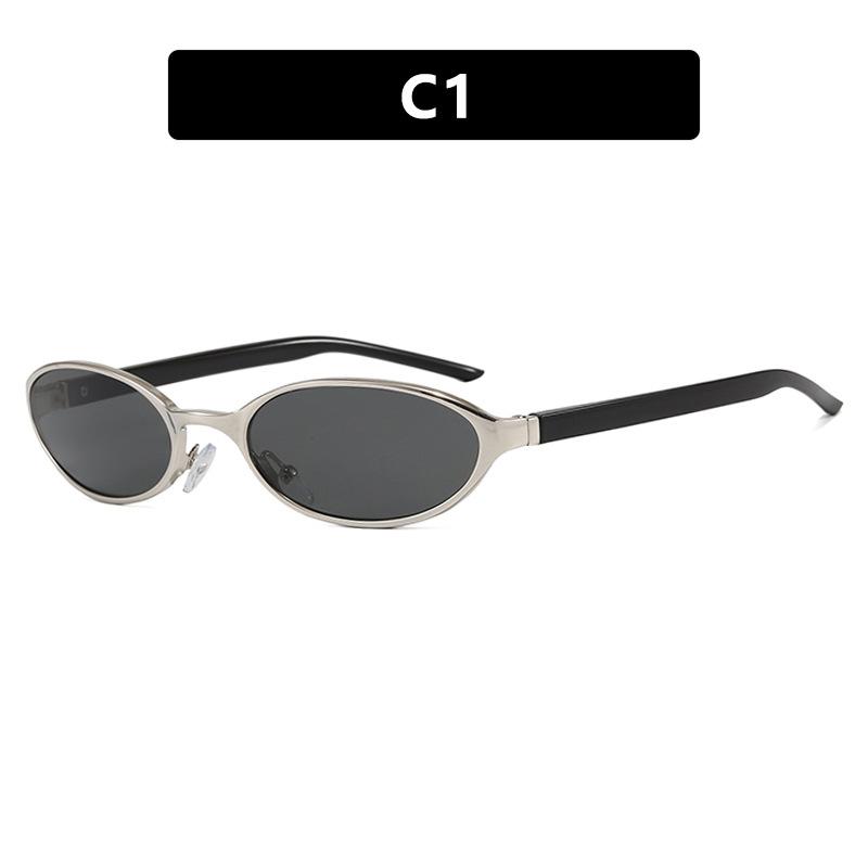 Oval Small Frame Sunglasses Women's Men's Y2K Retro Sunshade UV Sun Glasses Luxury Brand Designer Popular Metal Eyeglasses