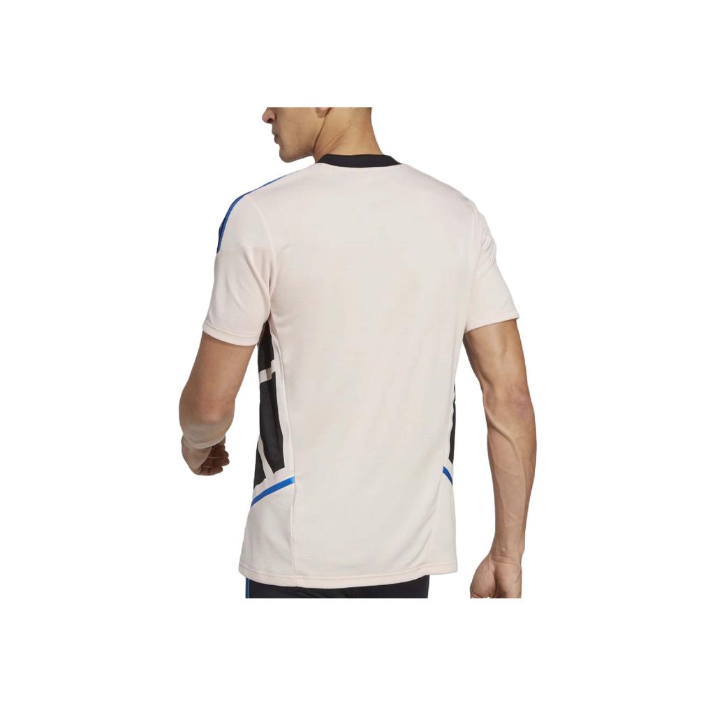 Adidas Manchester United Player Edition Logo Print Training Sports Short Sleeve Football Shirt Unisex Tops Ice-Pink HT4285