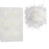 Set of 6 White Styrofoam Snowball Baubles 6 Cm