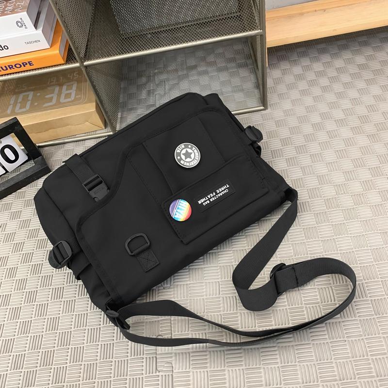 Dámská jednobarevná crossbody taška Pánská taška Messenger s velkou kapacitou Studentská taška přes rameno