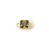 2 PCs Brass Birthstone Connectors Charms Pendants 18K Real Gold Plated Square For Bracelet Necklace DIY Jewelry Making12mm X 7mm