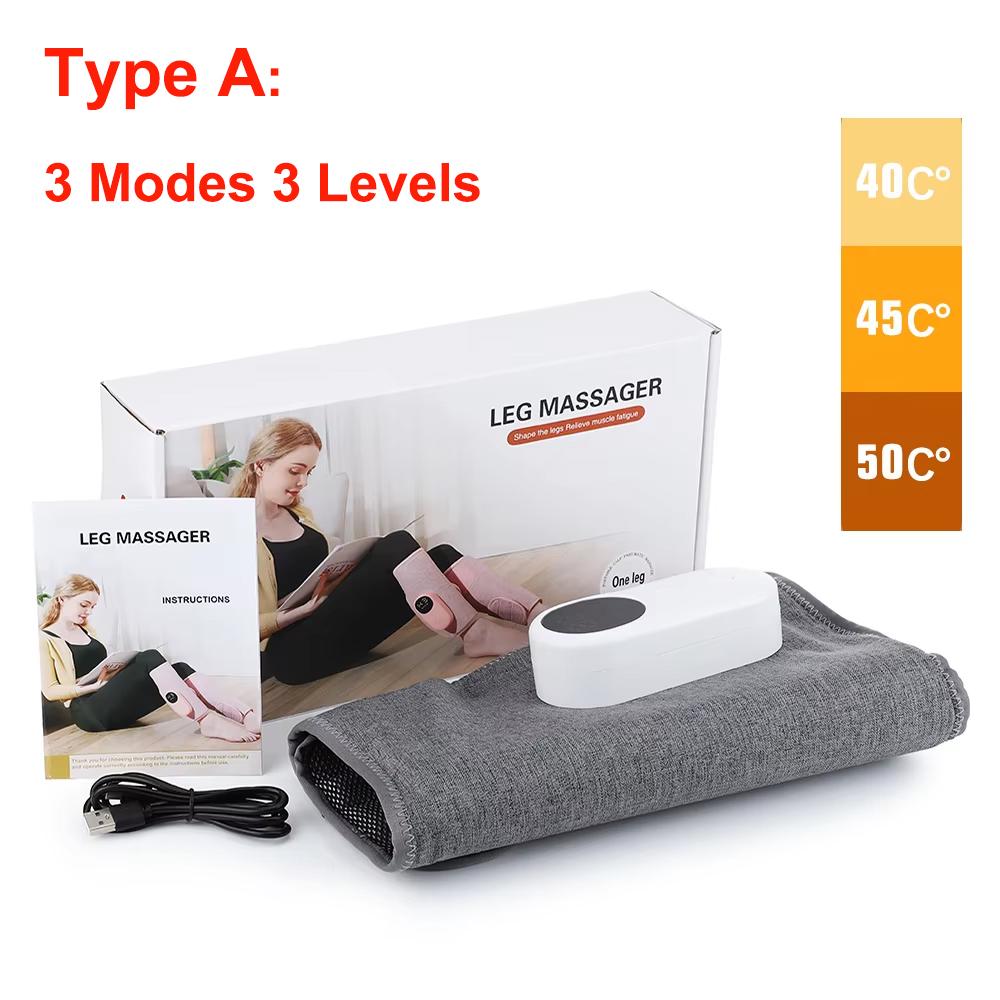 Wireless 360° Air Pressure Calf Massager 3 Level Hot Compress Airbag Compression Massage Leg Muscle Foot Relax Blood Circulation