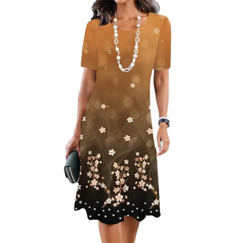 EastRogue  Women's Fashion Summer Spring Short Sleeve O-Neck Casual Dresses