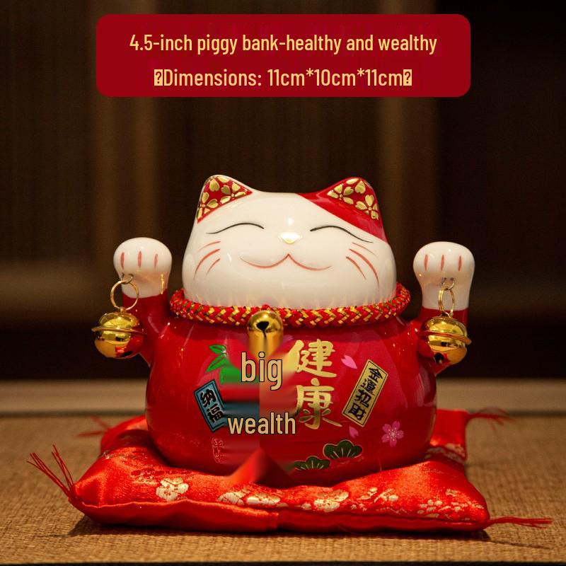 Lucky Cat Ceramic Ornaments - Cute Cartoon Decorations & Creative Gifts