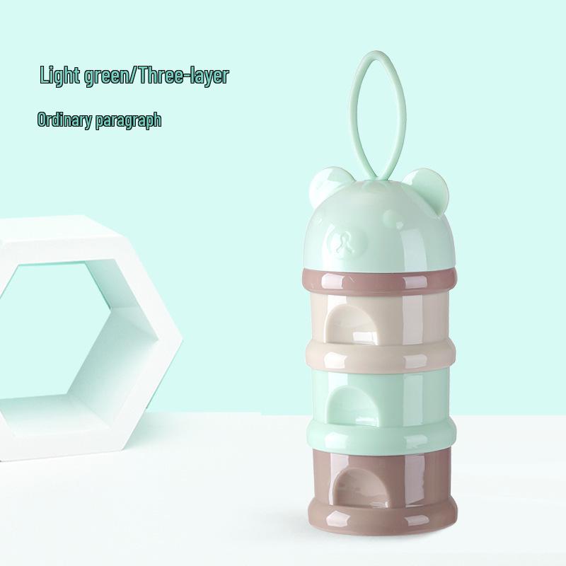 Portable Large-Capacity Baby Milk Powder Box - Airtight, Multilayered, Compartmentalized Storage