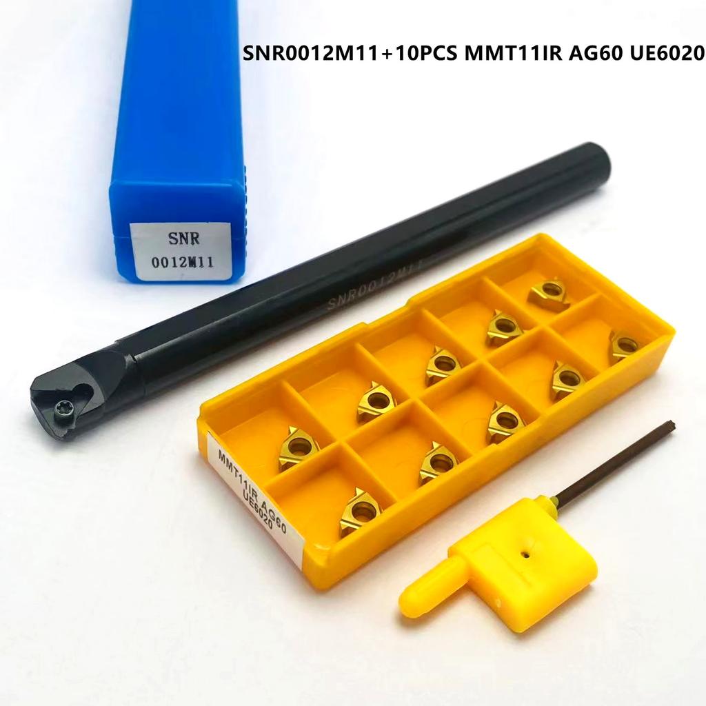SNR0012M11 SNR0008K11 SNR0010K11 SNR0013N11 SNR0016Q11 Internal Thread Turning Tool holder.10PCS MMT11IR AG60 Carbide Insert SNR