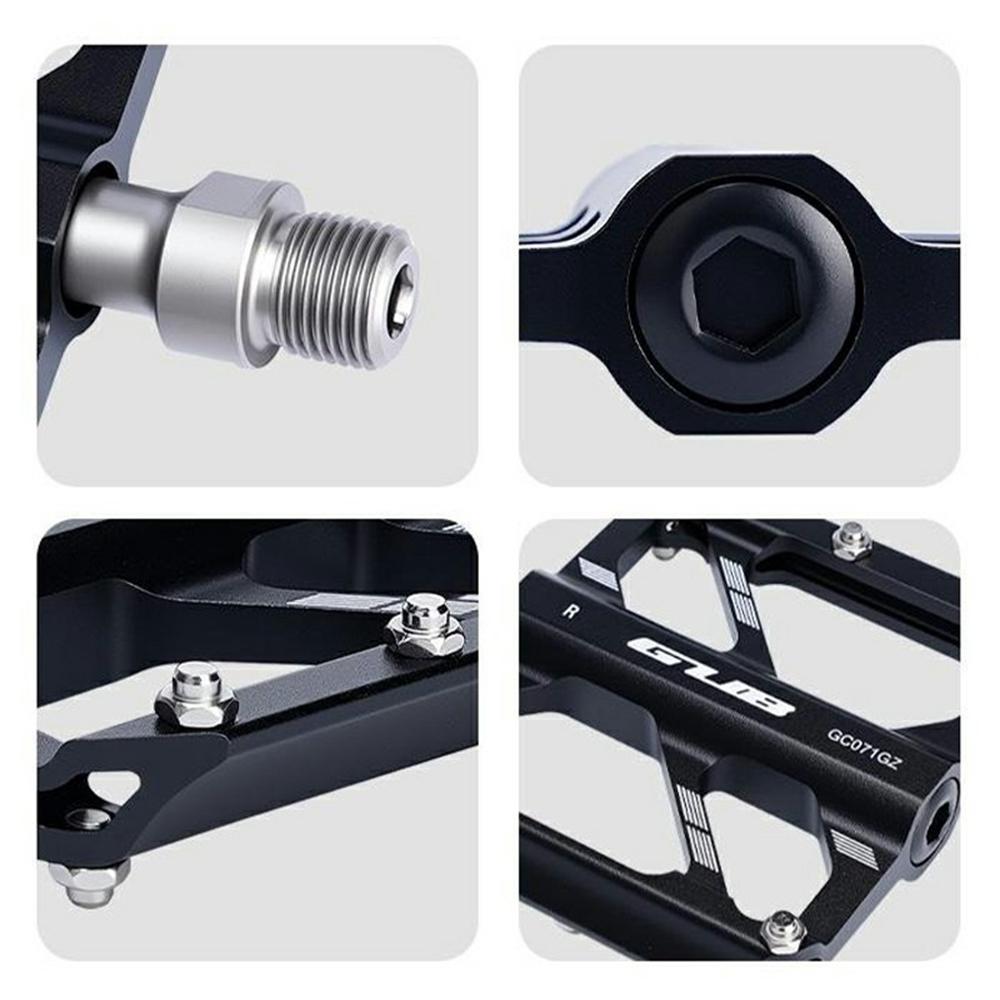 GUB GC071 GZ 1 Pair Aluminum Alloy Pedals Anti Slip Triple Bearing Pedals with Hex Wrench for Mountain/Road Bike