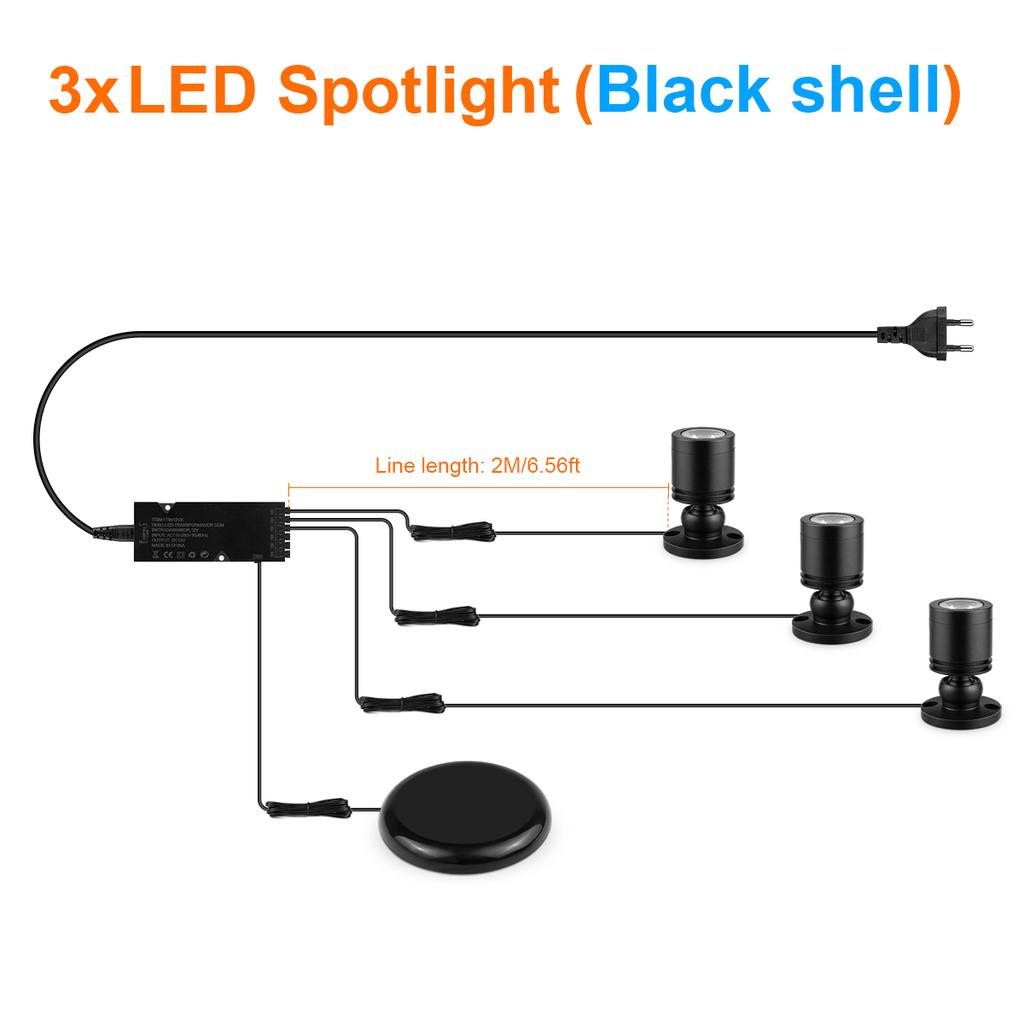 Collection Display Cabinet Under-Shelf LED Spotlights With Touch Sensor Dimmable Switch For Wine Jewelry Toy Decorative Lights