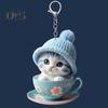 Cartoon Cat Acrylic Pendant Hanging Ornament High Durability Easy To Hang Decorative Car Rearview Mirror Keychain Pendant