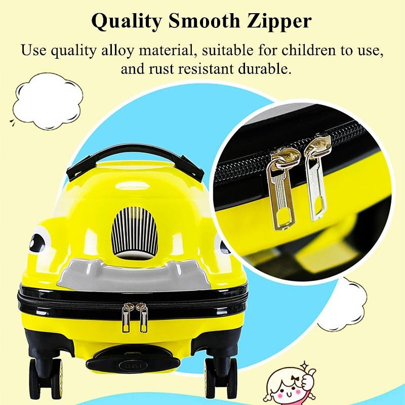20 Inch Kid Riding Trolley Case 3 in 1 Luggage Suitcase Lightweight Cartoon Simulation Car Toy Scooter Trolley Case for Boys Kid