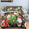 Red Christmas King Queen Duvet Cover Cartoon Santa Claus Bedding Set for Kid Boy Girl Happy Holiday 2/3pcs Polyester Quilt Cover