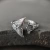 New Retro Distressed Fishtail Open Mouth Ring for Women Fashion Retro