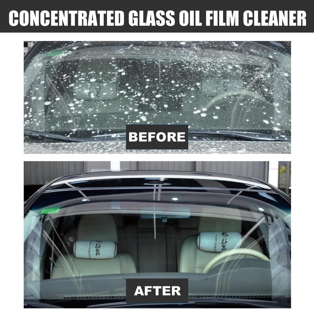 Rayhong Windshield Cleaner 150ml,Powerful Stain Removal & Anti-Rain/Fog Formula, Free Sponge Included for Worry-Free Driving