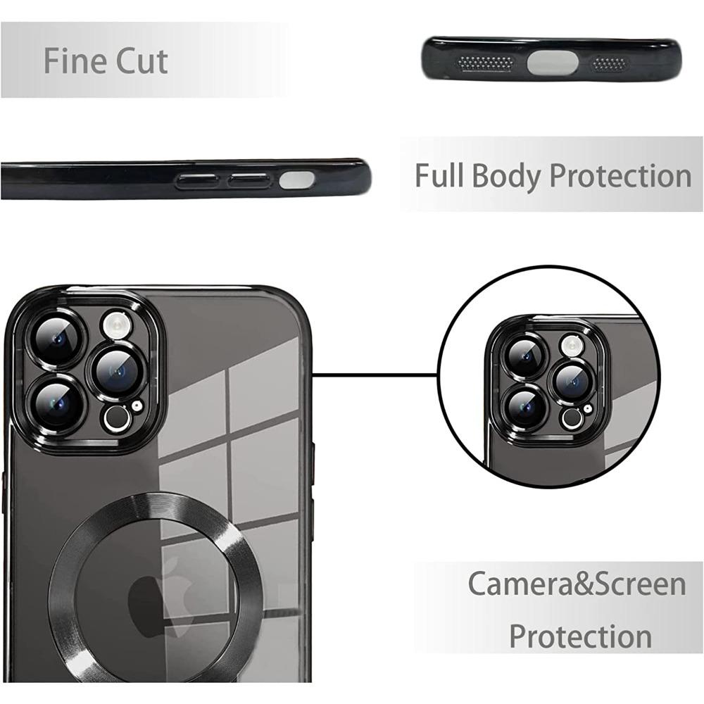 Luxuriöses magnetisches kabelloses Ladecase für Magsafe für iPhone 16 15 14 13 11 12 Pro Max Plus E Klare Beschichtung Silikon Weiche Hülle