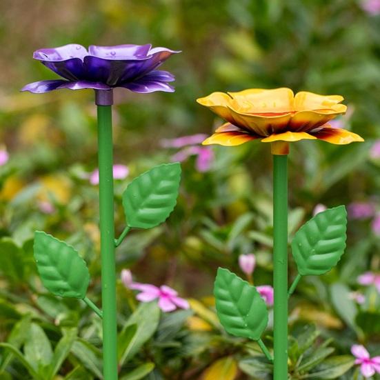 Metal Blomsterhavepæl Dekorativ Bi Vandingsstation Kolibri Fodder Mini Fuglebad Udendørs Bestøver Drikkeskål til Bier i Haven