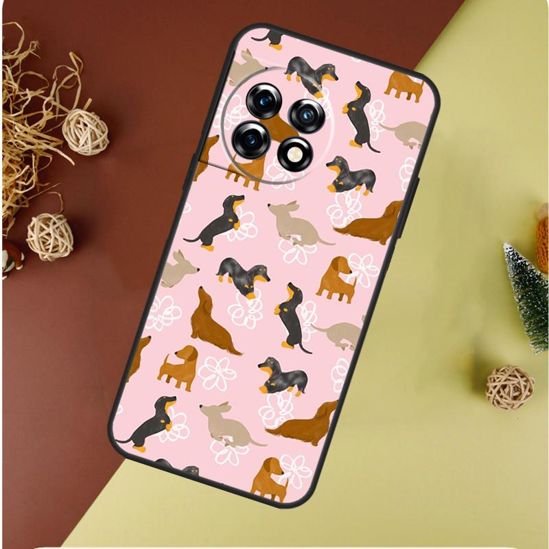 Cartoon Dachshund Dog For OnePlus 13 12 11 12R 13R 9 10 Pro 8T 9RT 10T 10R Nord 4 CE 2 3 Lite N20 N30 Phone Case