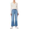 Calvin Klein Jean Jacquard Lettre Col en V Manches Longues Tricot Top Femme tops Blanc cassé J224287