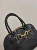 Genuine Leather Retro Cowhide Bowling Tote - Women's Fashionable Crossbody & Shoulder Bag