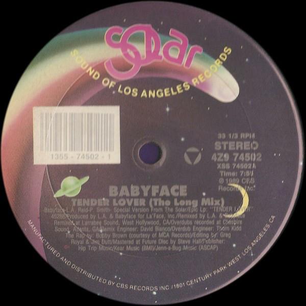 

12inch Record BABYFACE - Tender Lover 4Z974502 Solar 1989 US Rap & Hip-Hop/R&B Used