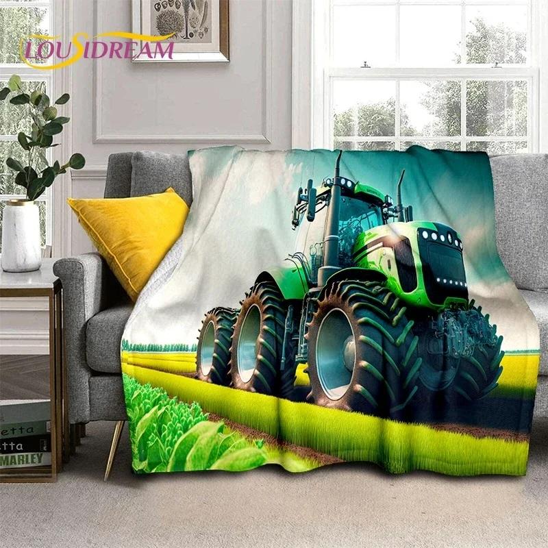 Retro Tractor Car 3D Truck Soft Flannel Blanket for Beds Bedroom Sofa Picnic ,Throw Blanket for Cover Outdoors Leisure Gift