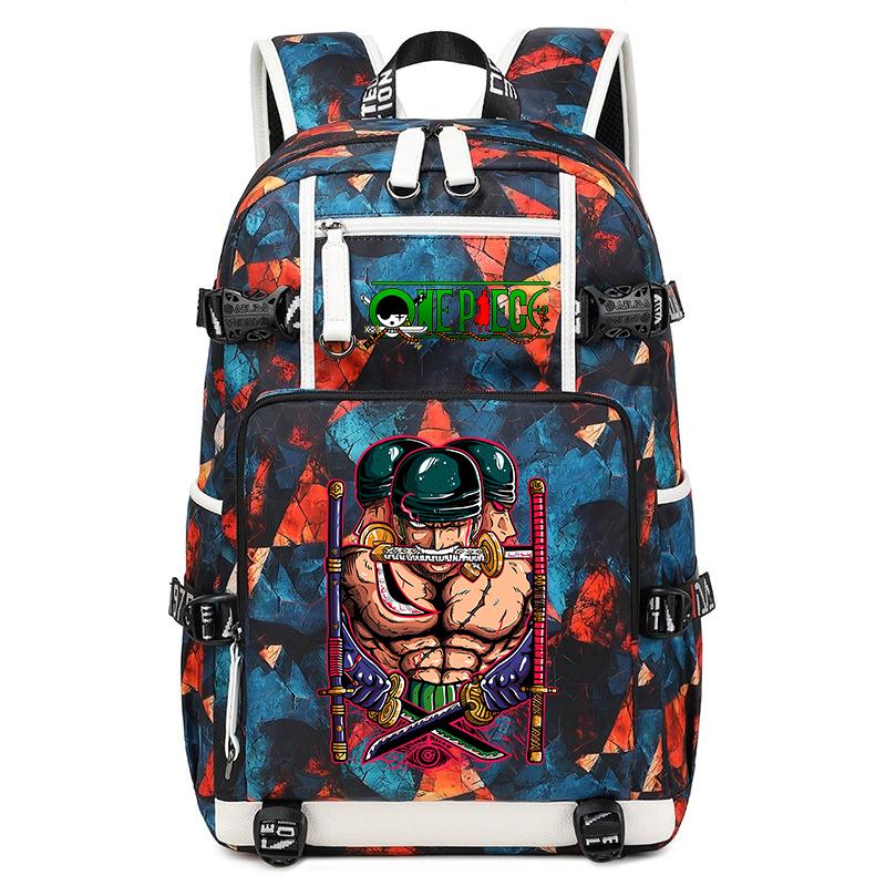One Piece Zoro Anime Backpack Large Capacity School Bag for Teens Kids