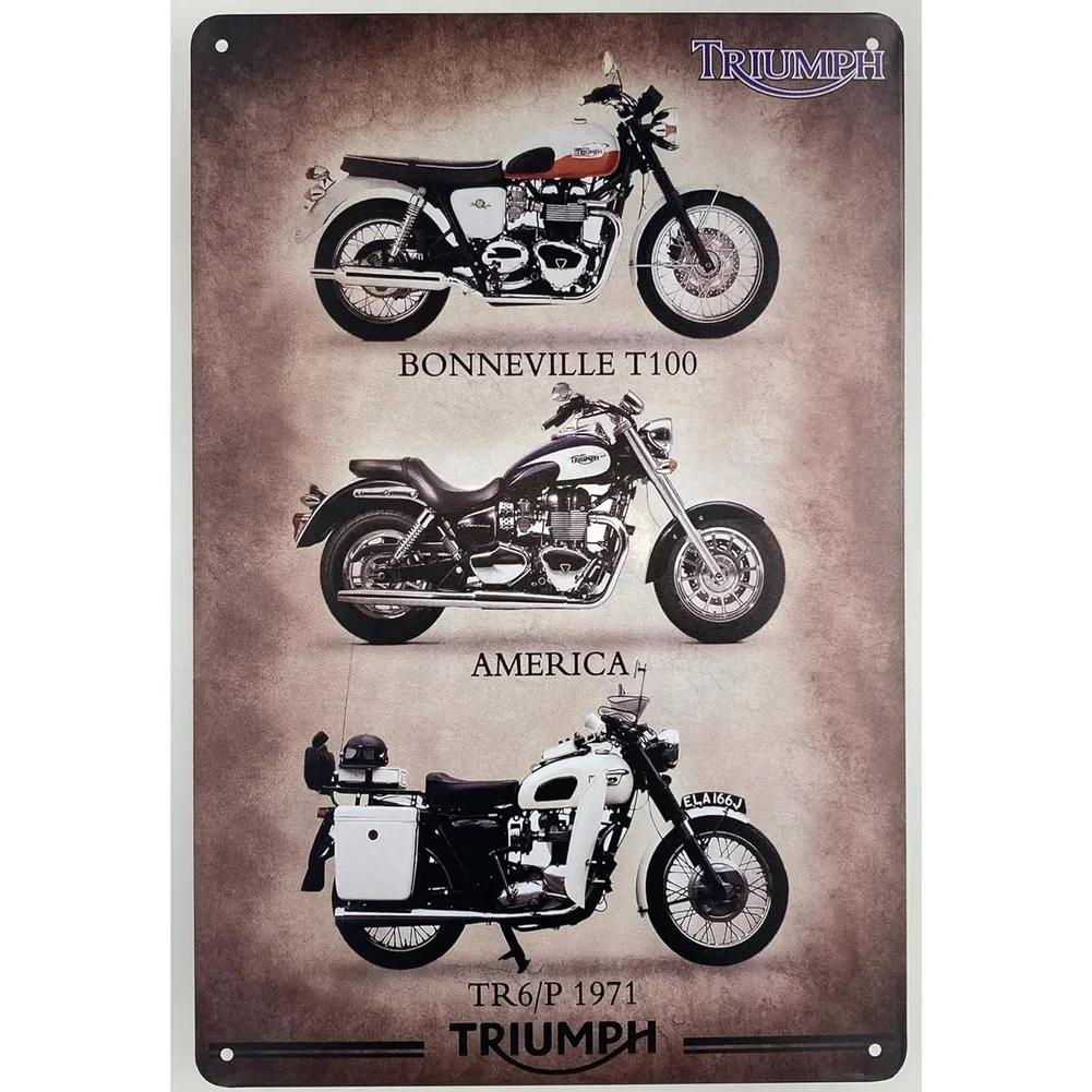 Letrero Metálico Vintage Indian Motorcycle Decoración Garaje Pub 20x30cm
