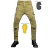 New product Motorcycle jeans men, locomotive tooling multi-bag cycling pants, zipper casual straight pants, knee pads