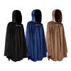 Men's Velvet Cloak With Hood Renaissance Medieval Hooded Cloak For Women Men Halloween Steampunk Pullover With Metal Loop Clasp