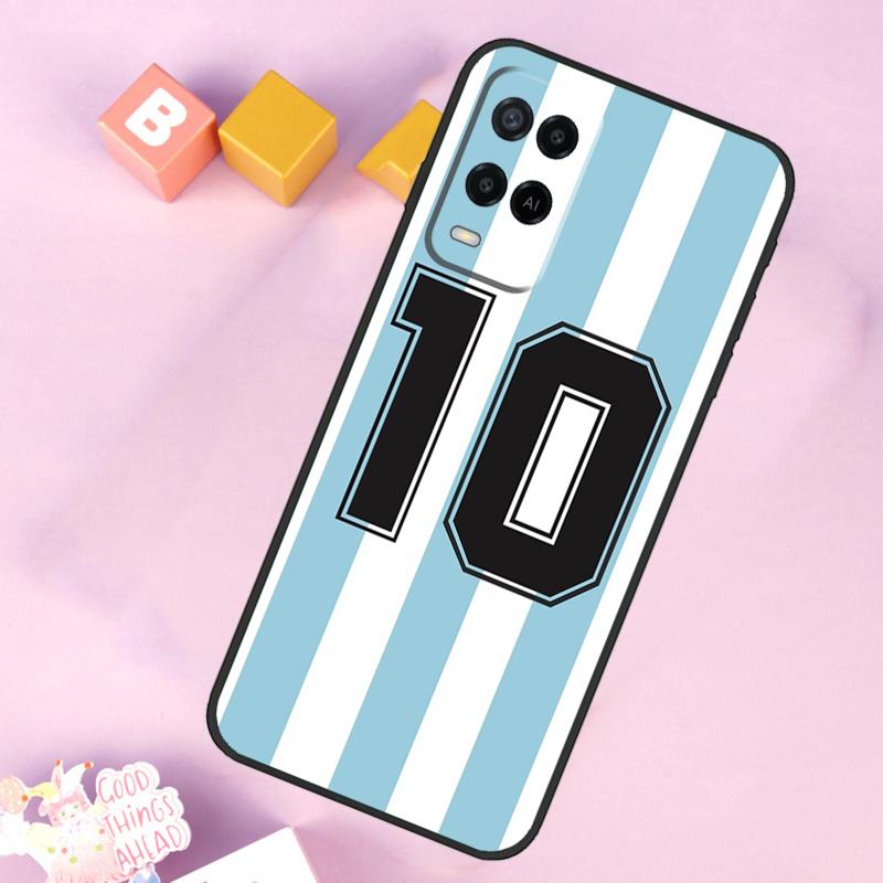 FootBall Number 10 7 For OPPO A78 A98 A58 A5 A9 A53 A17 A57 A77 A16 A76 A96 A54S A74 A94 A15 A52 A72 A93 Case