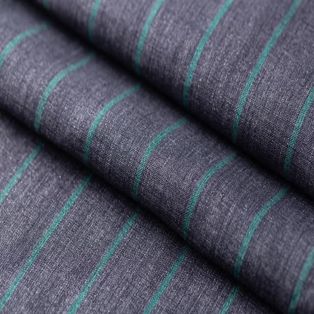 Sustainable Skin-friendly Woven Linen Stripe Fabric In Sock 156gsm 137CM Easy-care Pure Stripe Linen Fabric for Shirt Clothes