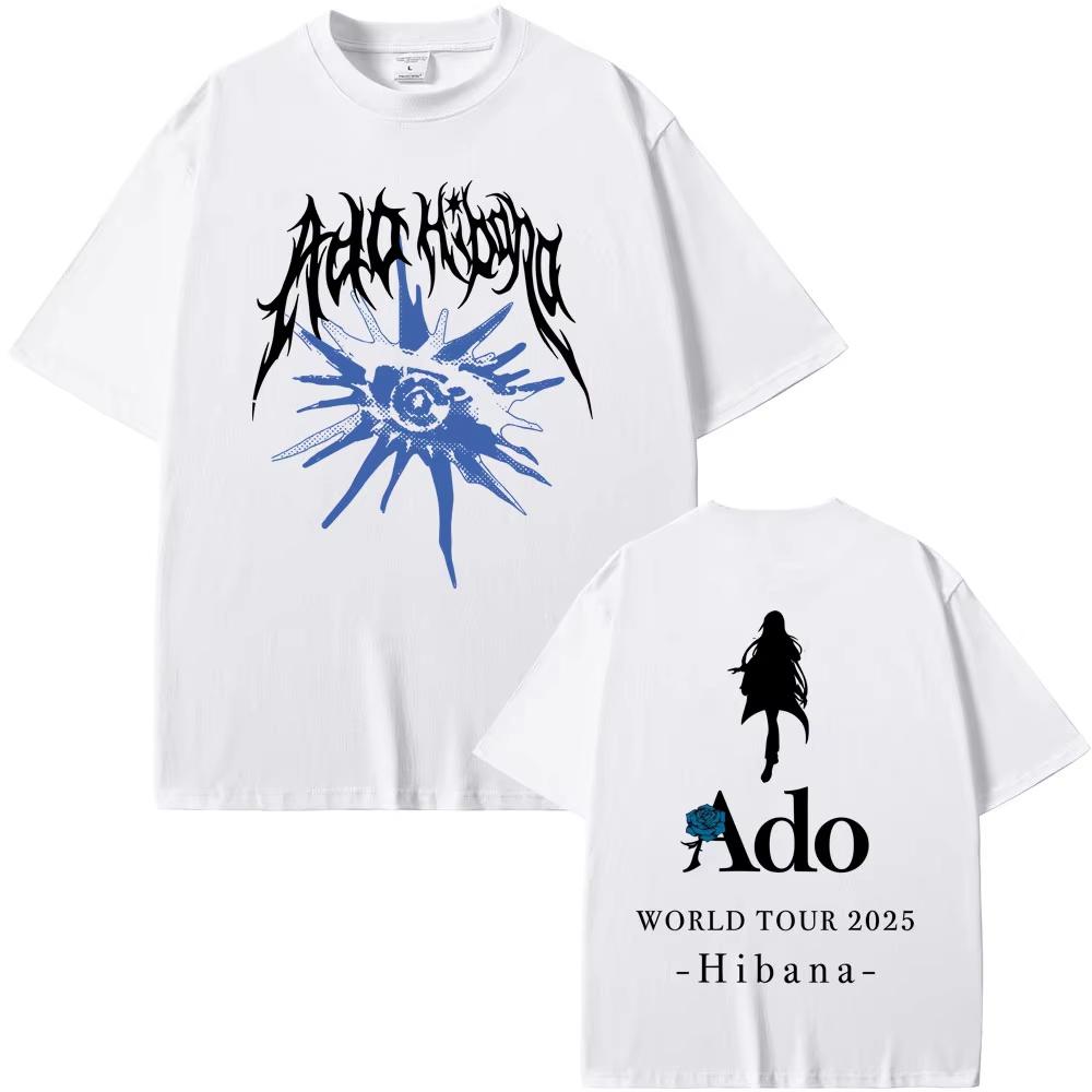 Ado World Tour 2025 Hibana T-shirt Summer Men's Women Fashion Japanese Style Tshirts Unisex Casual Cotton Short Sleeve T Shirt